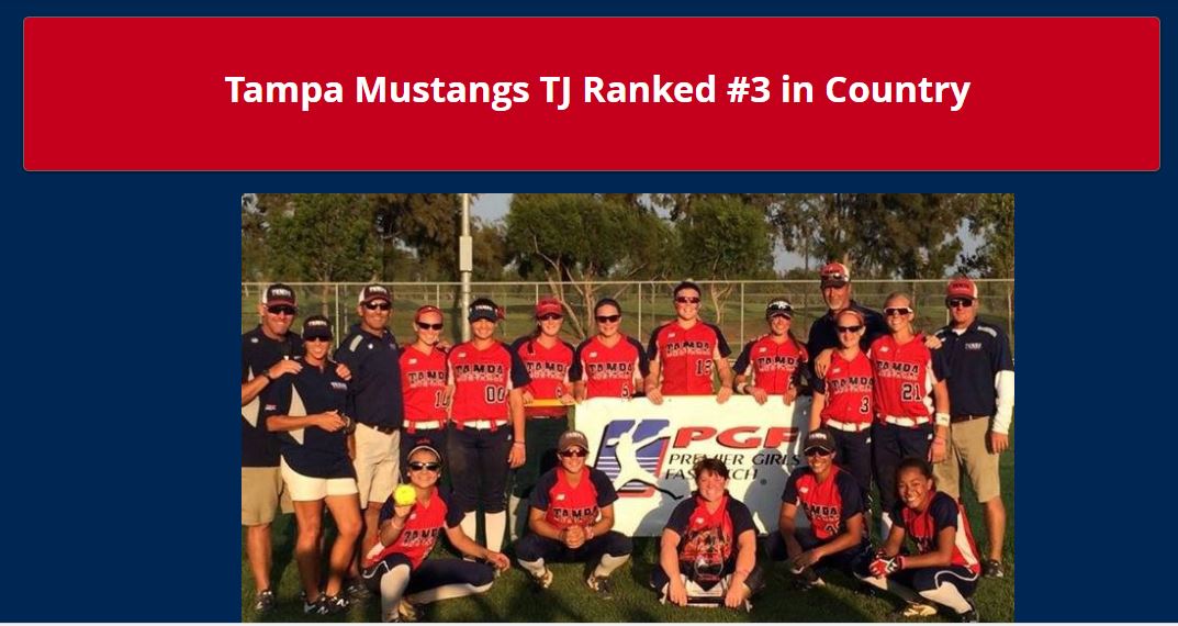 Tampa Mustangs TJ Ranked 3rd in Country by FloSoftball...