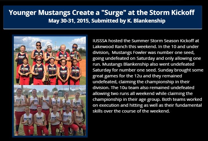 Younger Mustangs Create "Surge" at Storm Kick-Off