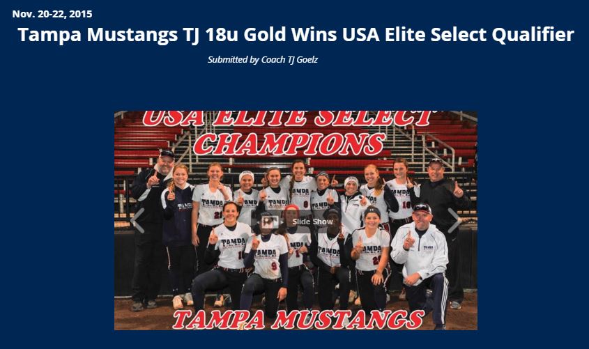 TJ 18u Gold Wins USA Elite Select Qualifier in Georgia....