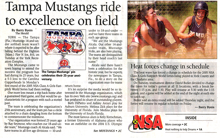 The Tampa Mustangs 14U softball team wasn’t where it expected to be after falling behind the Dighton (Mass.) Fire N Ice on Tuesday.  The Tampa Mustangs then regrouped and rode to excellence on….
