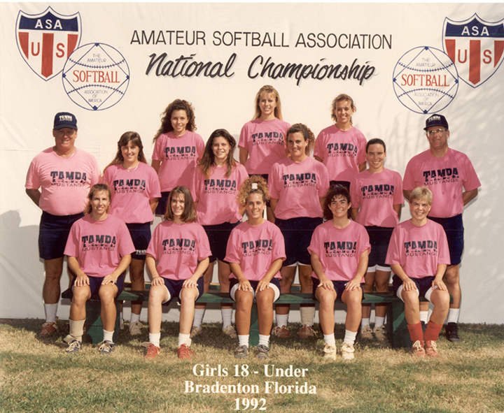 This is a picture of the 1992 ASA National Championship winners, the 18u Tampa Mustangs Softball team….